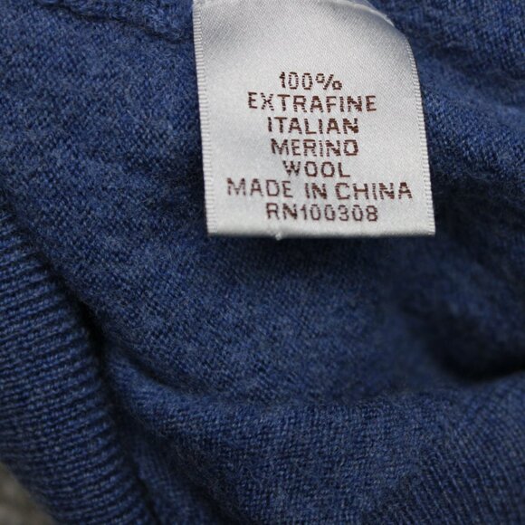 Peter Millar Sweater Men Small Blue 1/4 Zip 100% Merino Wool Pullover Sweatshirt - Picture 9 of 14